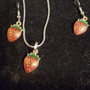 Strawberry earrings and necklaces!